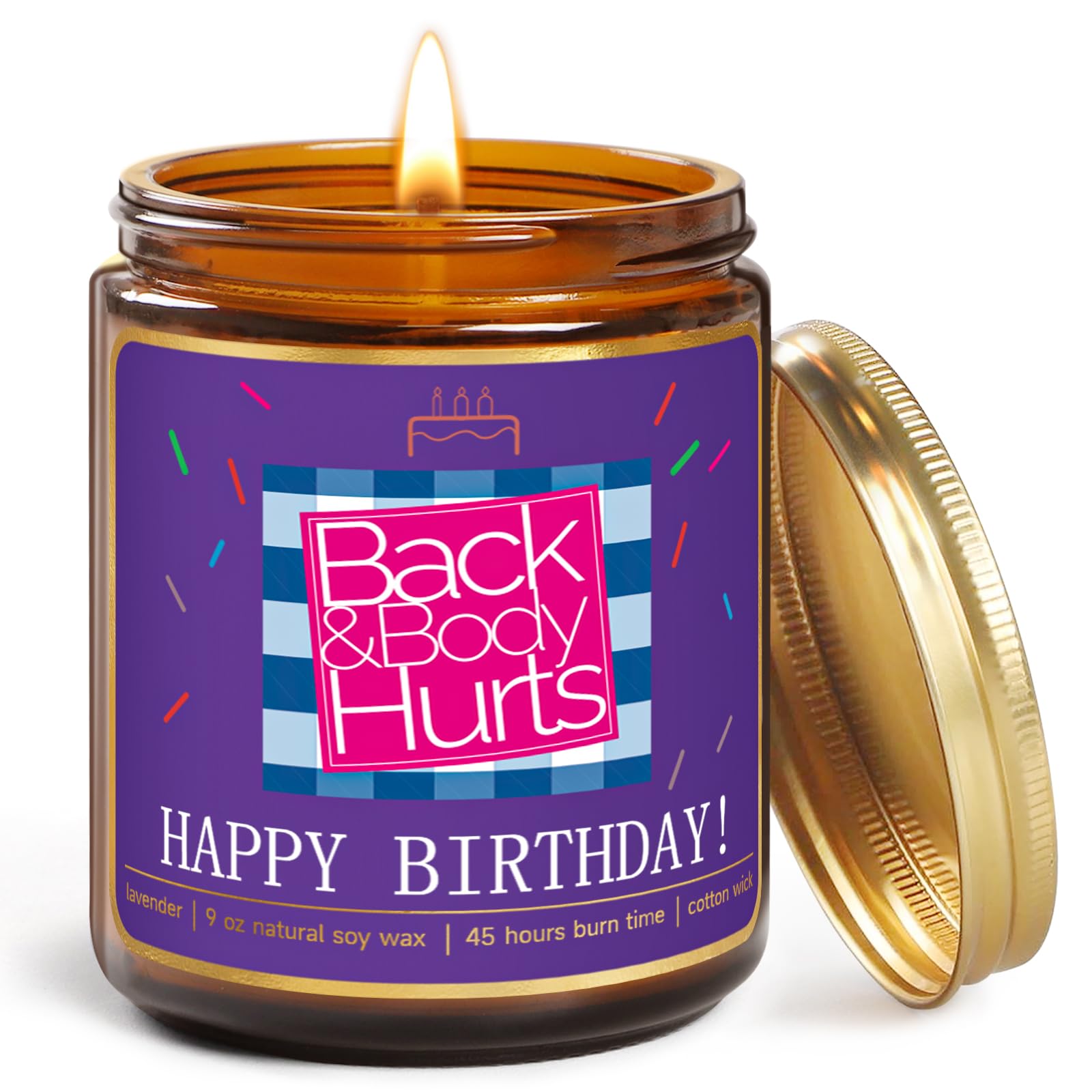 Happy Birthday Candle Gifts for Women,Unique Best Friend Birthday Gifts for Her,Sister,Funny Birthday Gifts for Men,Mom,Dad,Bestie Birthday Present,16 18 21 30 40 50 60 Bithday Gifts - Purple