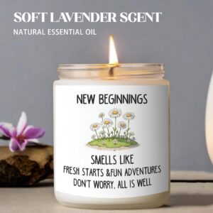 New Beginnings Gifts for Women, Scented Candle Present for Coworker Leaving, Graduation, Farewell, Goodbye, Good Luck, Moving Away, Divorce, New Job, Break Up