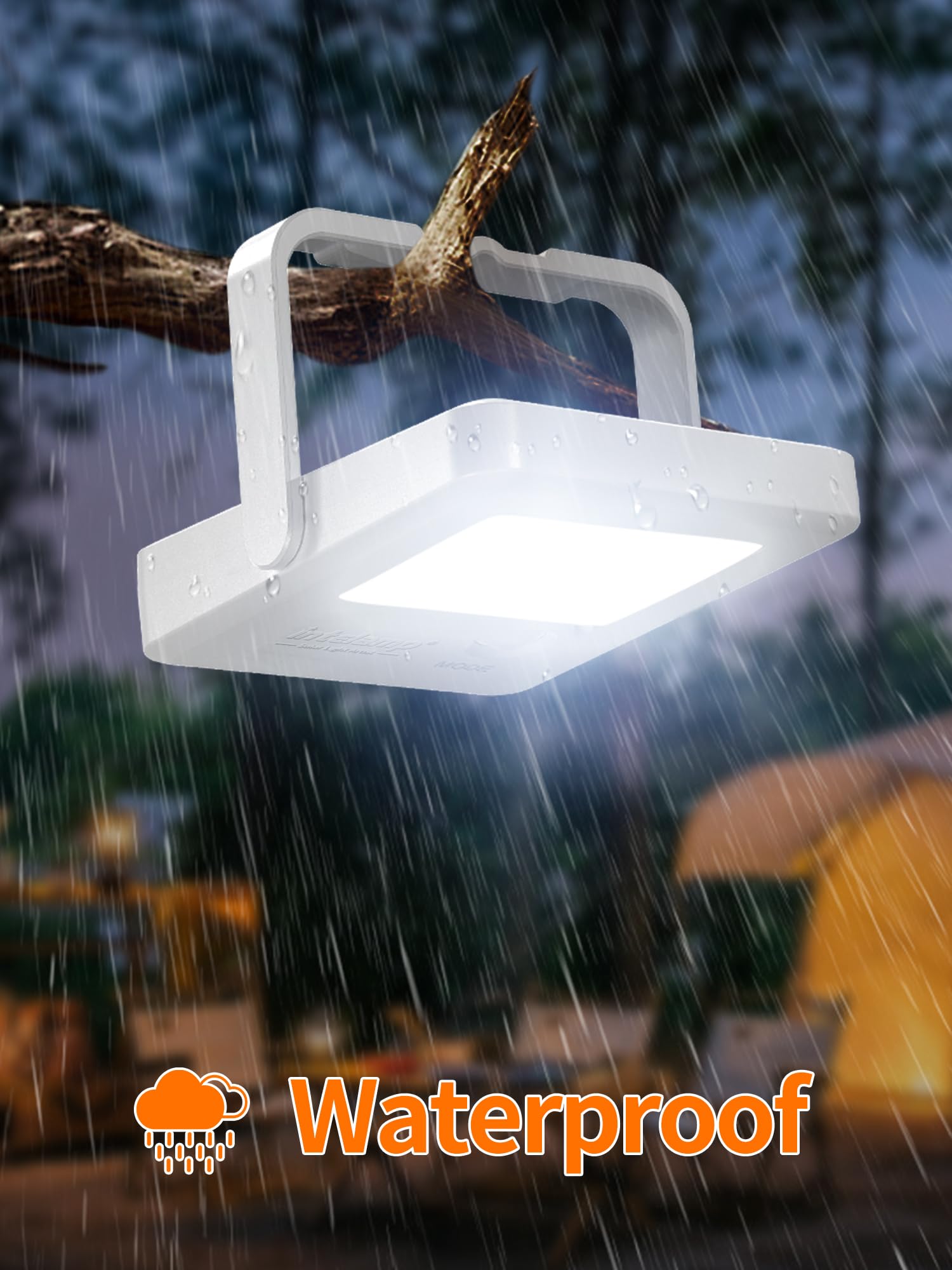 intelamp Gutter Lights Solar Powered, Portable Outdoor Solar Light 2 Pack, Camping Lantern Solar Outdoor Waterproof,2000mAh Emergency Solar Light, Suitable for Fishing, Hiking, Corridor, Aisle