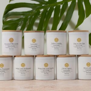 Natural Scented Hand-Poured Soy Candle | Aromatherapy Scents for Home | Elegant Gift for Men & Women | Non-Toxic Highly Fragranced | 8oz Jar Candle | Beach Linen