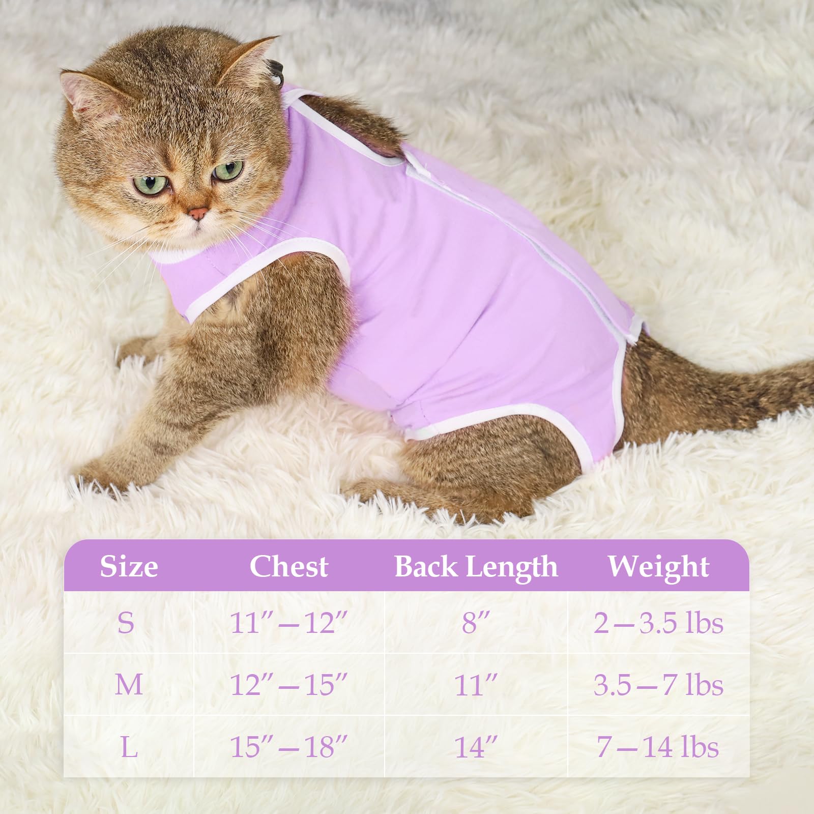 ANWA Breathable Cat Recovery Suit Female, Cat Onesie for Cats After Surgery Female, Cat Surgery Recovery Suit Female