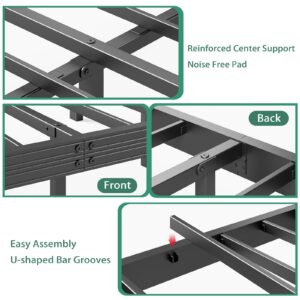 Woozuro Twin Xl Bed Frames with Headboard，18 Inch High Twin Xl Bedframe with Round Corner Leg, Sturdy Noise-Free Metal Frame No Box Spring Needed, 2500 Lbs Weight Heavy Duty Slats Support for Mattress