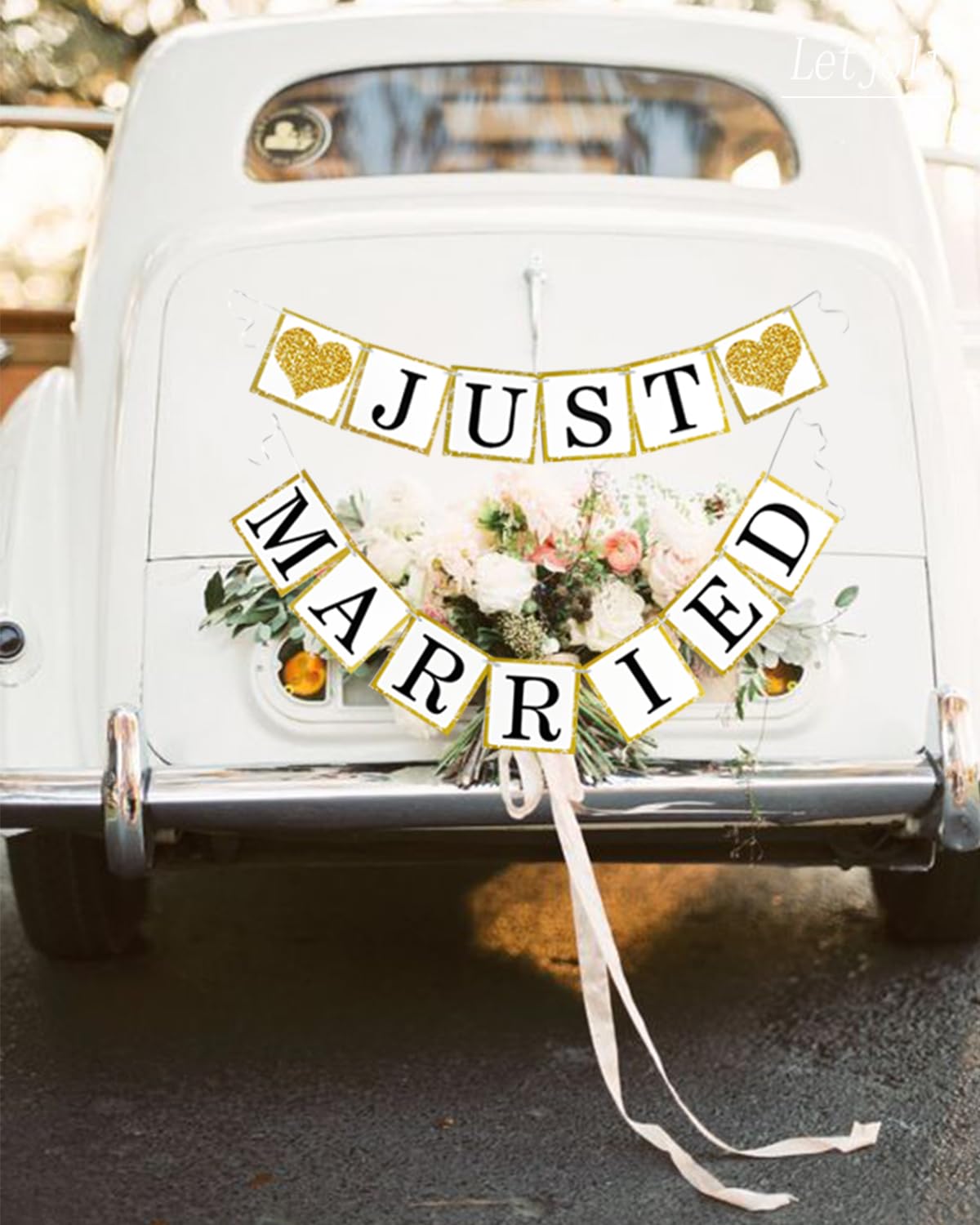 Just Married Proposal Banner Marriage Decorations Paper Garland Wedding Supplies Engagement Sign Outdoor Party Photp Prop Rustic Decorations 6Ft