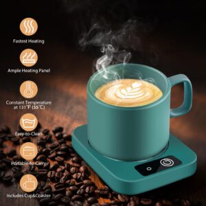 Mug Warmer for Coffee, Electric Coffee Warmer for Desk with Automatic Constant Temperature, with Aluminum Metal Panel for Heating Coffee, Beverage, Milk, Tea and Hot Chocolate (No Cup)