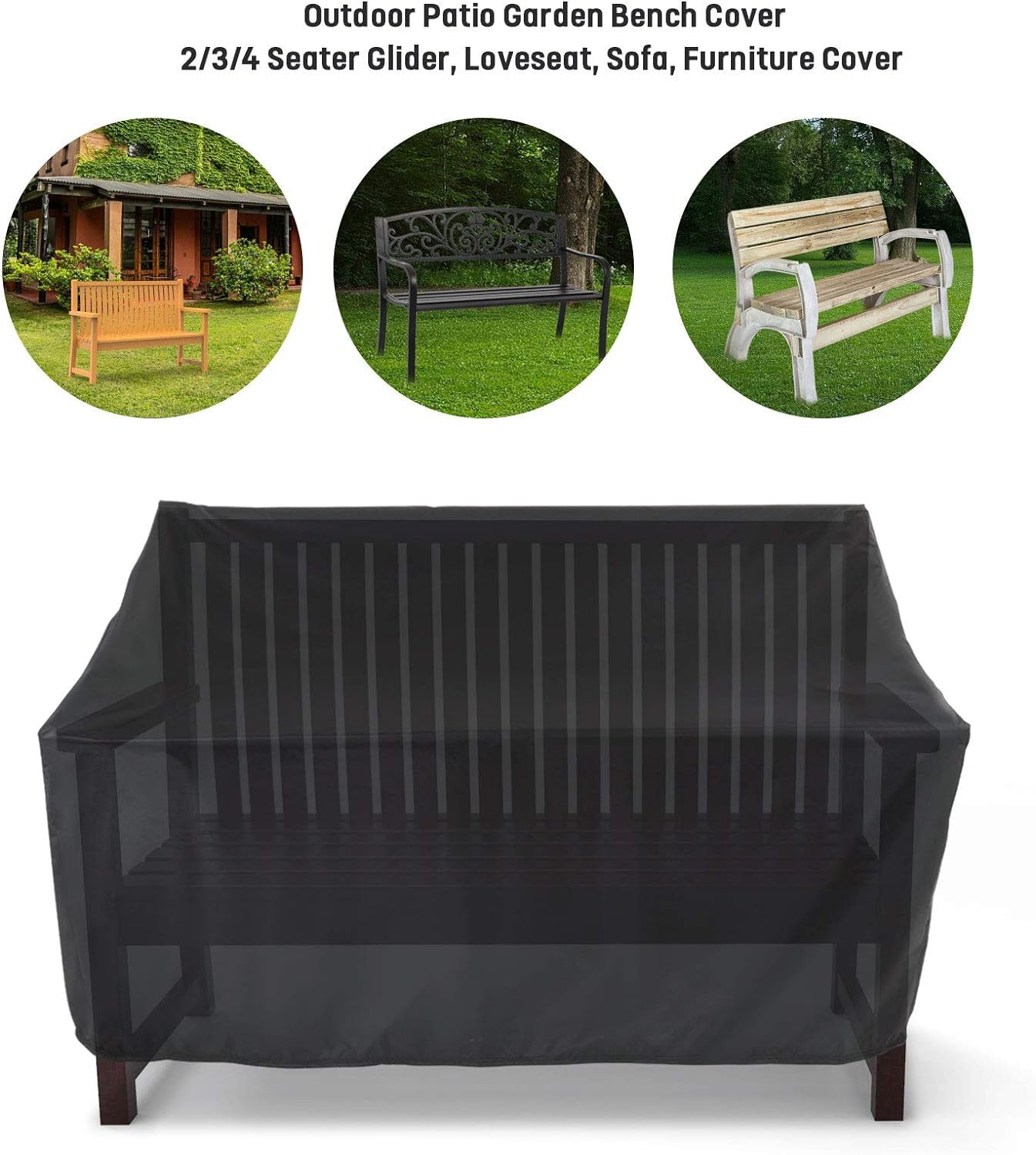 Outdoor Bench Cover,Patio Loveseat Cover Waterproof Patio Furniture Covers for Outdoor Park Loveseat,Sofa, Glider,Furniture Chair Cover,48" W x 29" D x 36" H