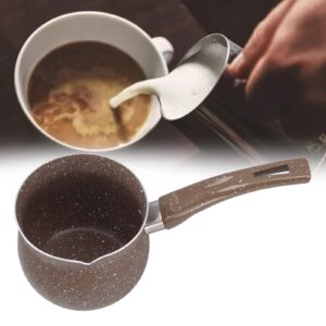 BTSEURY Anti Stick Milk Pan, Lightweight Mini Milk Coffee Pot Sauce Pan Aluminium Alloy for Coffee Butter Chocolate Heating (10cm)