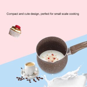 BTSEURY Anti Stick Milk Pan, Lightweight Mini Milk Coffee Pot Sauce Pan Aluminium Alloy for Coffee Butter Chocolate Heating (10cm)