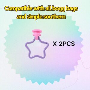 LIGHUFEIC 2Pcs Key Holder for Bogg Bag,Star Shaped Key Holder,Inserts Hooks Accessories for Bogg Bag Beach Tote Bag-Finding Your Keys Quickly(Pink)