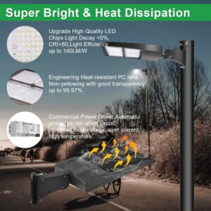 200W LED Parking Lot Light, 28000LM(140lm/w) LED Shoebox Pole Area Light(700W HID/HPS Equivalent) -Direct Arm Mount 5000K Dimmable Outdoor Commercial Street Lighting IP65 100-277V UL DLC Listed