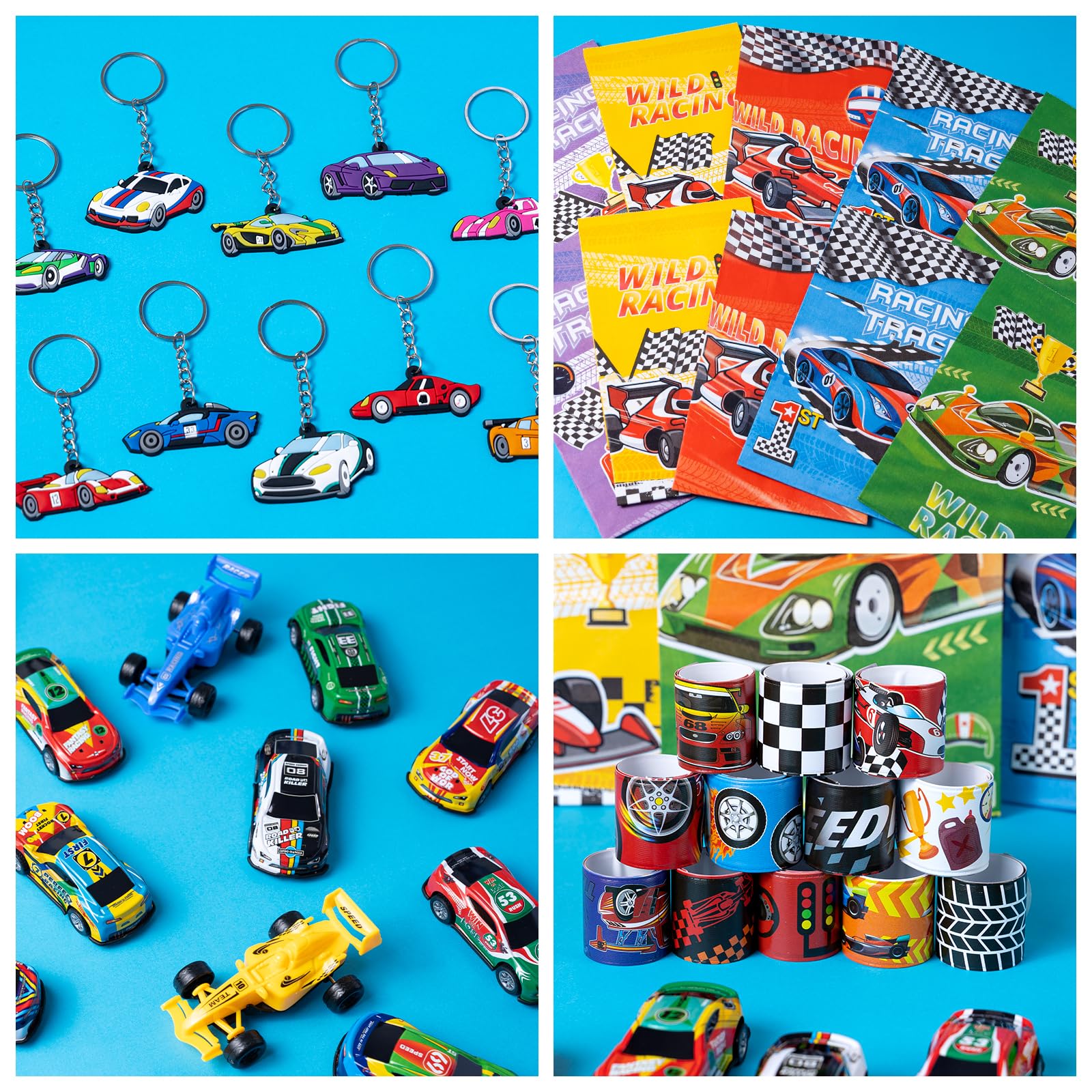 VIZOZEN Race Car Party Favors Set Race Cars Kids Race Car Themed Birthday Party Supplies Goodie Bag Fillers