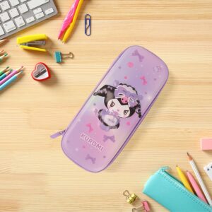 SOOCUTE Pencil Case For Girls Cute Anime Pencil Box For Kids Kawaii Pen Pouch School Supplies Stationery Organizer Box Purple