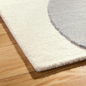 TOWN & COUNTRY LUXE Olso Abstract Colorblock Handcrafted Wool Area Rug, Beige/Rust/Grey, 5"x7"