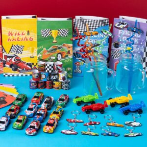 VIZOZEN Race Car Party Favors Set Race Cars Kids Race Car Themed Birthday Party Supplies Goodie Bag Fillers