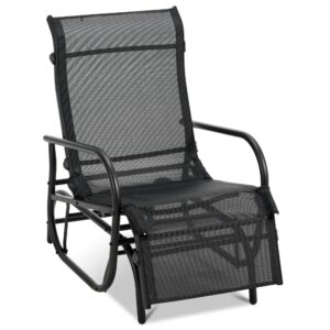 ahb outdoor glider chairs porch gliders for outside patio metal frame swing glider chair with breathable mesh fabric for backyard garden porch