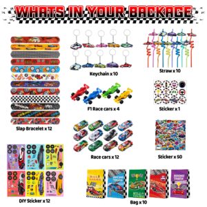 VIZOZEN Race Car Party Favors Set Race Cars Kids Race Car Themed Birthday Party Supplies Goodie Bag Fillers