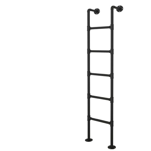 Metal Loft Bed Ladder Wall Mounted, Attic Stairs Basement Egress Ladders, Fire Escape Ladder for Emergency Home Safety, Space-Saving Climb Ladders, Loads 330lbs, 3.3ft-8ft(4.6FT/1.4M/55.2IN)