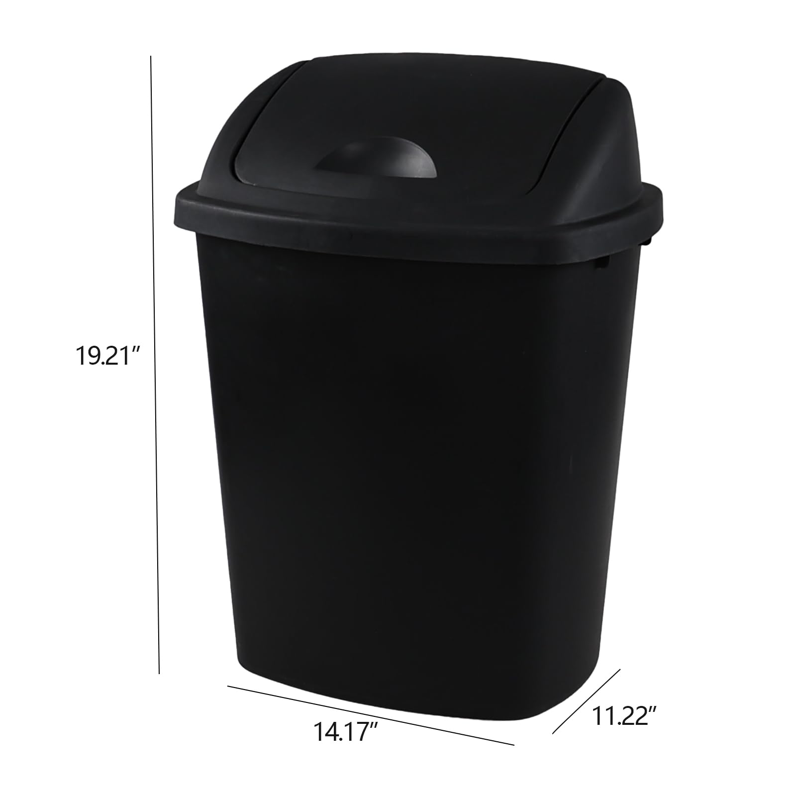 Parlynies 4 Pack 8 Gallon Medium Trash Can with Lid, Plastic Swing Top Garbage Can, Black Waste Bin Waste Basket for Bathroom, Kitchen, Bedroom, Office, College