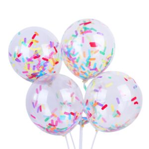 pfylinqo 30 pcs multicolor ice cream sprinkle confetti latex balloons birthday party balloons sprinkles confetti balloon with bright confetti party decoration for wedding engagement bridal, graduation