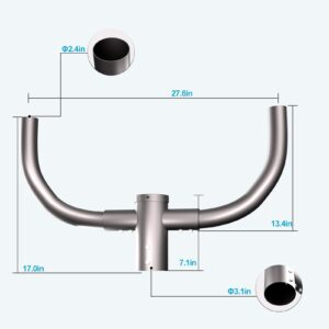 Lightdot Double Bullhorn Bracket for LED Parking Lot Light，180 Degree Mounting Bracket with 2-3/8" Slip Fitter Post Light for Dusk to Dawn Outdoor LED Shoebox Area Light Street Light