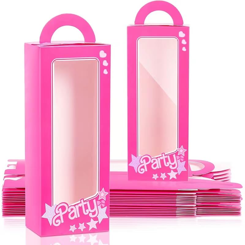 CAPUFIB 12PCS Pink+Blue Party Favor Boxes Blue Doll Gift Boxes Bachelorette Birthday Party Decoration Goodie Bag Candy Boxes for Girls and boys Birthday Party pink Birthday Bridal Shower Supplies