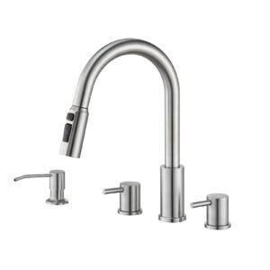 tohlar kitchen faucets, brushed nickel kitchen faucet pull down sprayer stainless steel sink faucets with soap dispenser commercial modern rv faucets, llaves para fregaderos de cocina