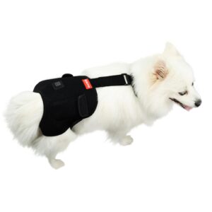 buvub heated dog hip brace comes with power bank heat therapy for dog with hip dysplasia, arthritis, hip pain, lower back pain, weakness or back leg limping(m)