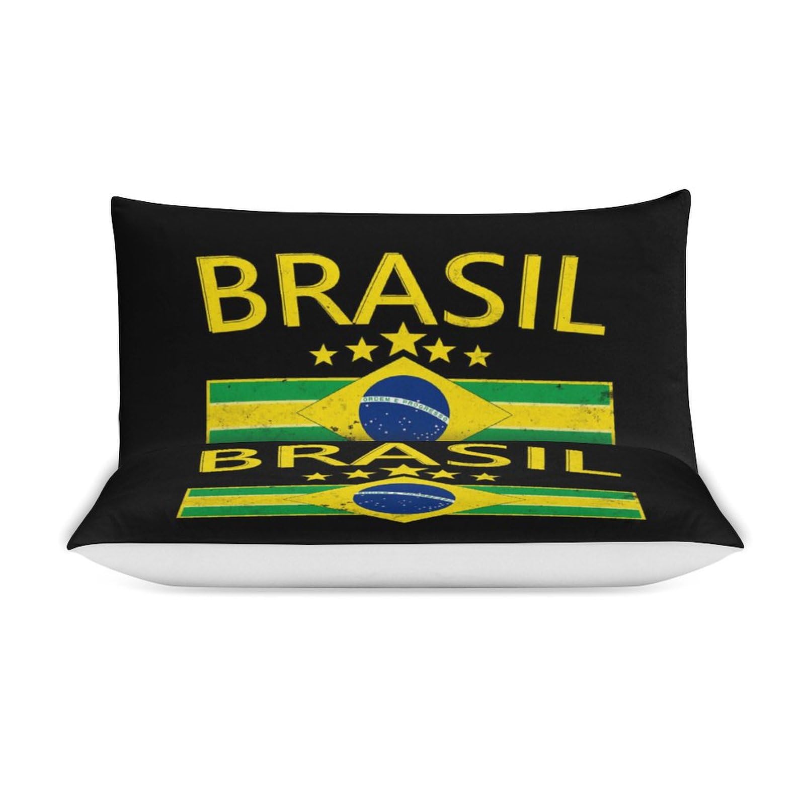 Cisdanoty Brazil Flag Pride Star Bedding Comforter Sets Lightweight Ultra Soft Comforter Bedding Set 3 Pieces (1 Duvet Cover, 2 Pillowcases) with Zipper Closure