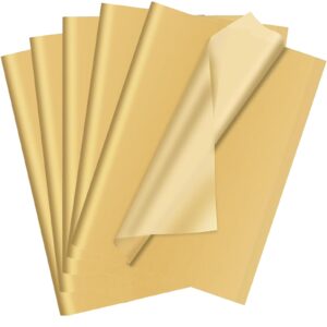 gold tissue paper for gift bgas- 200 sheets gift wrapping craft papers bulk for diy artworks flower halloween christmas decoration, 10 x 14 inches