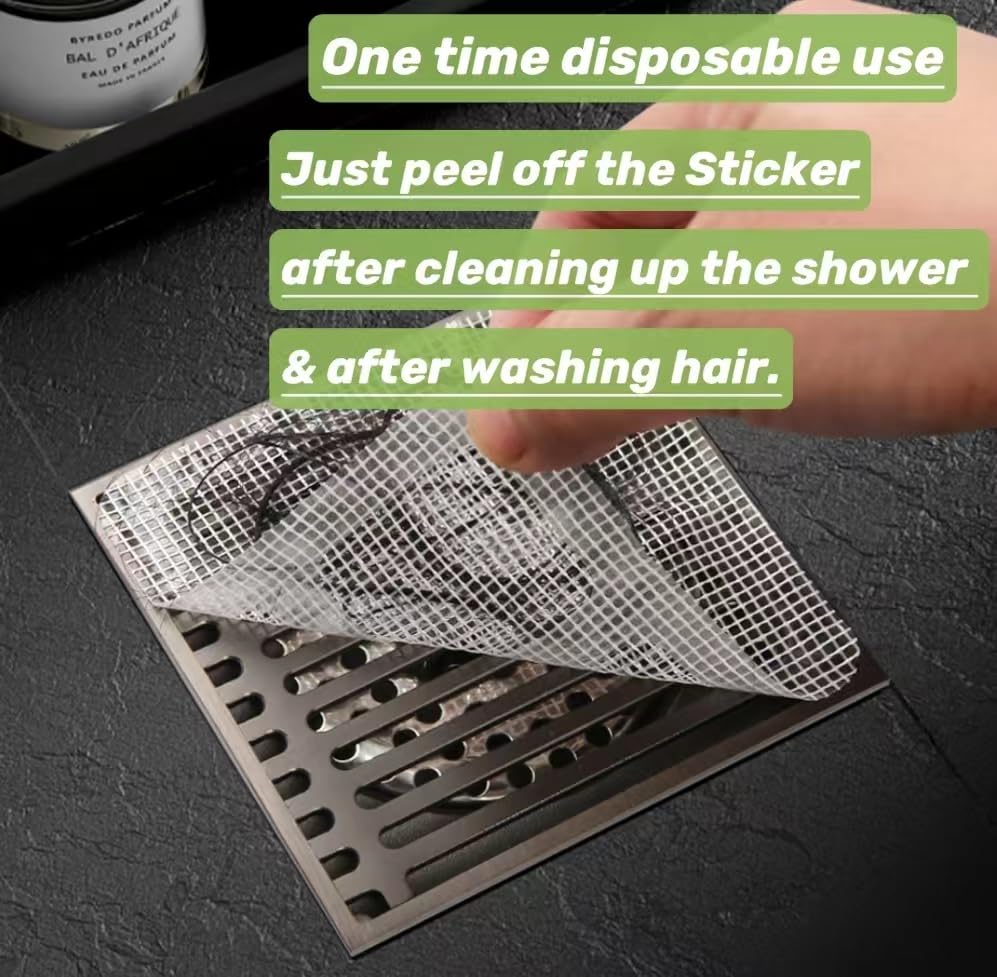 25Pcs Disposable Drain Stickers,Disposable Filter Patches, Disposable Hair Drain Stickers for Shower,Hair Drain Catcher,Drain Mesh Stickers for Bathroom Sink & Bathtub, Kitchen Drains & Strainers