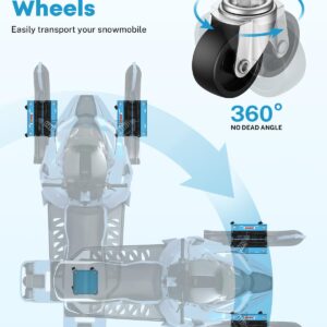 Kohree Snowmobile Dolly Set Heavy Duty, Carries up to 1500 lbs, 3PCS Snowmobile Dolly with an Extra Swivel Caster