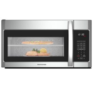 30" over the range microwave oven, thermomate 1.9 cu. ft. capacity microwave over the stove with one touch, 1000 cooking watts, 400 cfm, 11 power levels, sensor cooking, led lighting, stainless steel