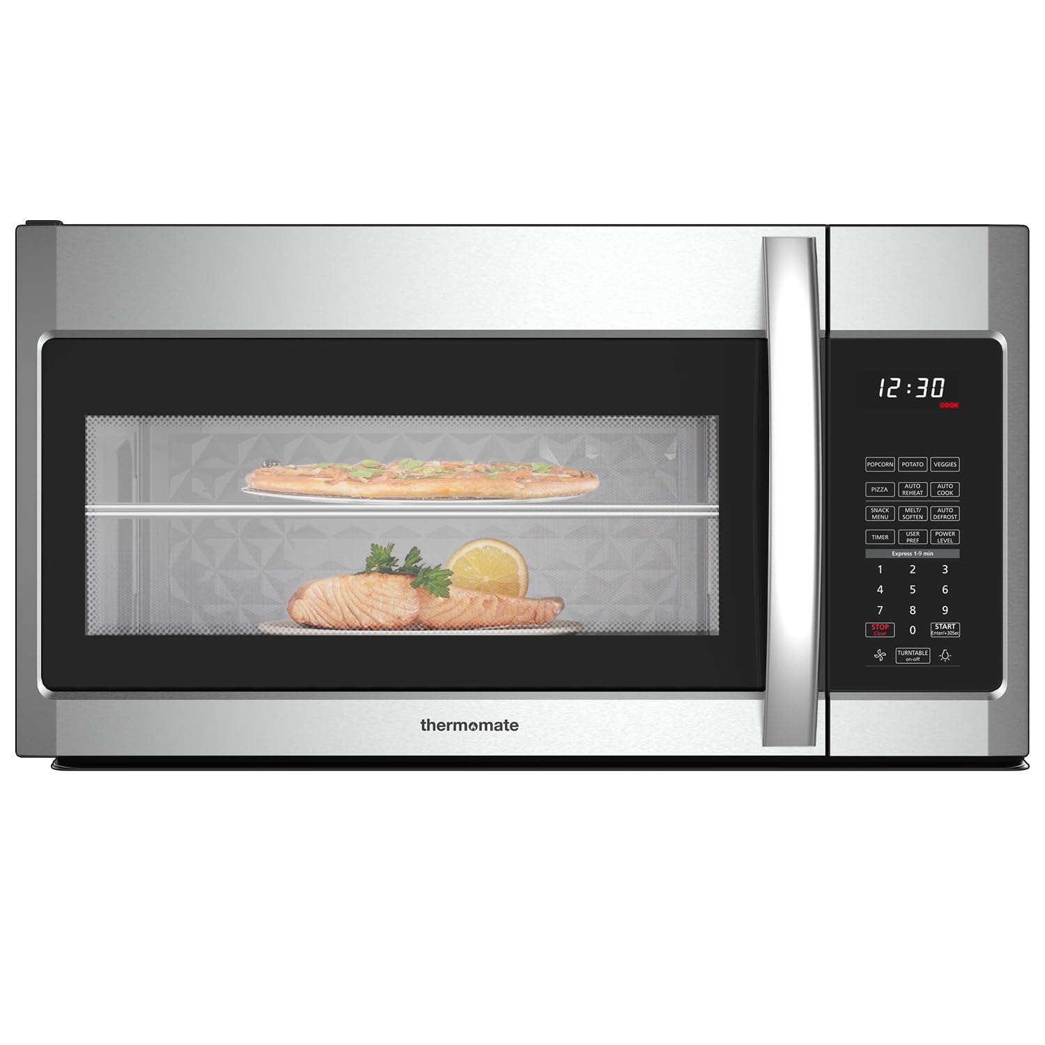 30" Over the Range Microwave Oven, thermomate 1.9 Cu. Ft. Capacity Microwave Over the Stove with One Touch, 1000 Cooking Watts, 400 CFM, 11 Power Levels, Sensor Cooking, LED Lighting, Stainless Steel