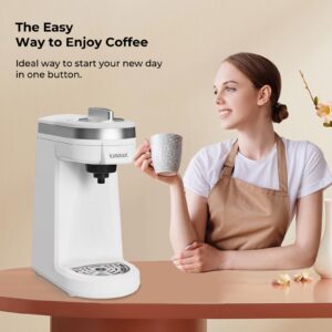 CHULUX 2 in 1 Mini Trip Coffee Maker for K Capsule & Ground Coffee, Single Serve Coffee Maker for One Cup Americano, Lightweight Pod Coffee Machine