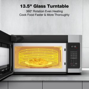 30" Over the Range Microwave Oven, thermomate 1.9 Cu. Ft. Capacity Microwave Over the Stove with One Touch, 1000 Cooking Watts, 400 CFM, 11 Power Levels, Sensor Cooking, LED Lighting, Stainless Steel