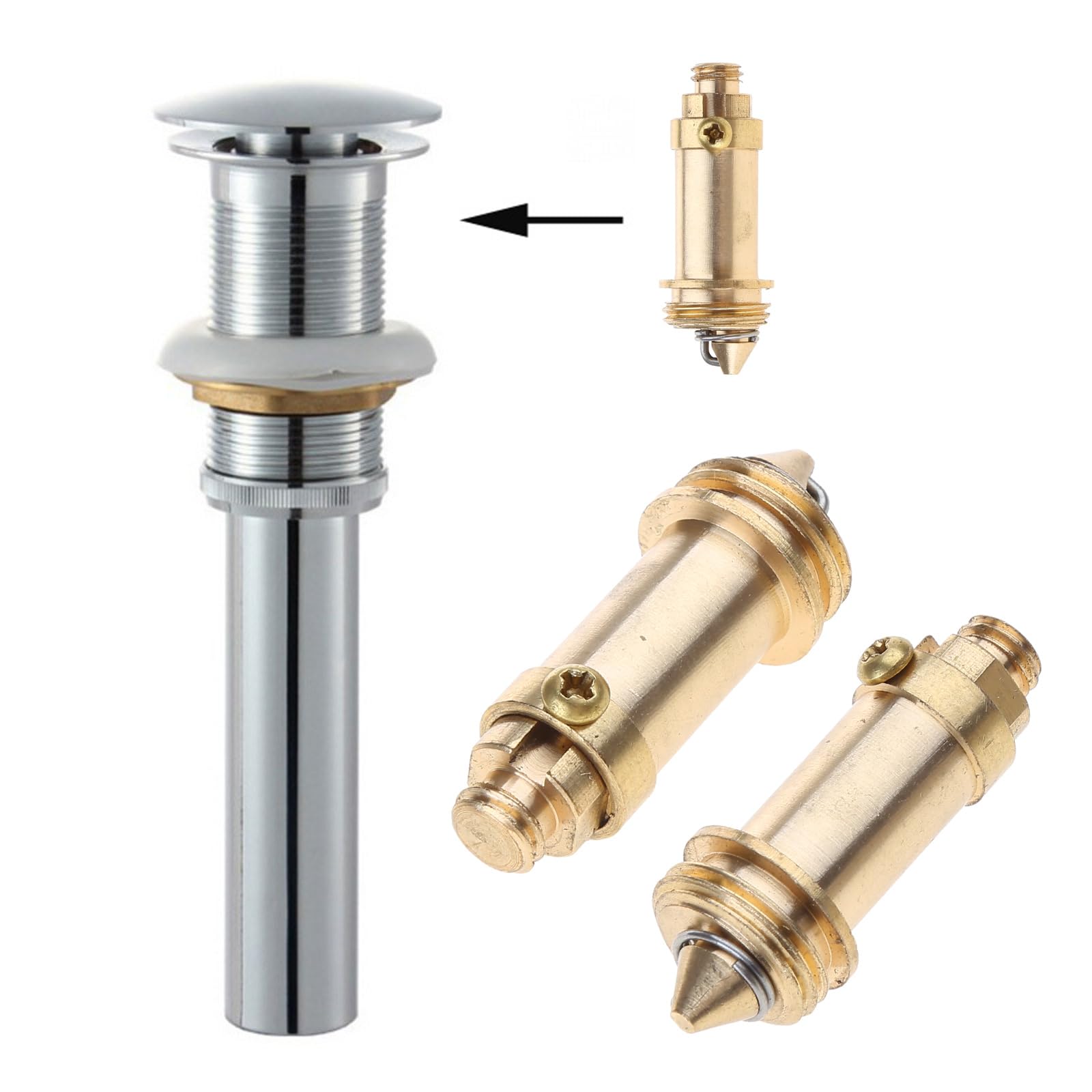 Sink Drain Stopper Plug Replacement Push Spring Plug Bounce Valves for Bathroom Sink Bathtub Basins