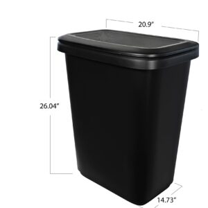 BescZepH 20.4 Gallon Trash Can, Plastic Dual Function Divided Extra Large Kitchen Trash Can, Black