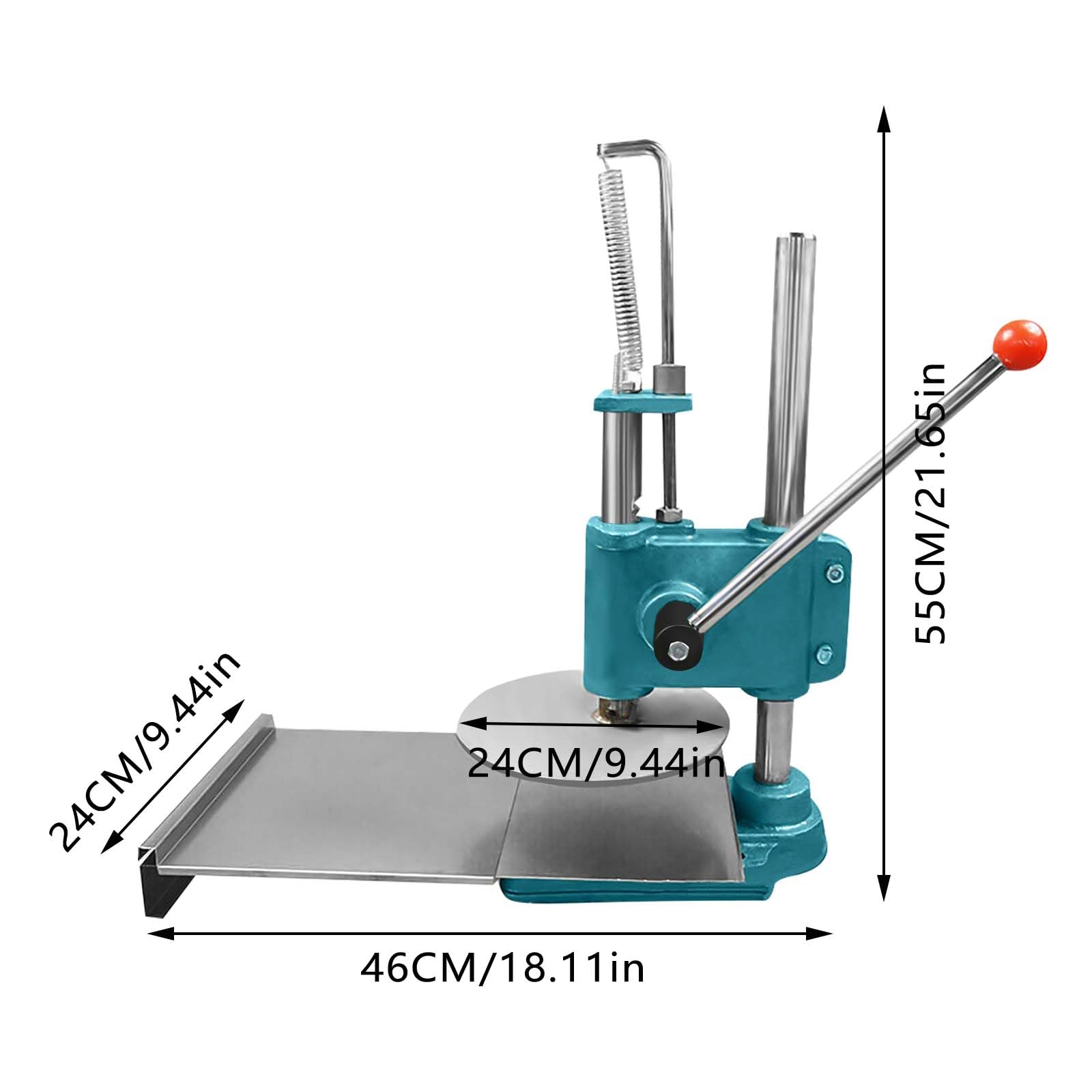 Manual Dough Press Machine, 9.5inch Commercial Pizza Crust Press Household Pizza Dough Press, Stainless Steel Commercial Chapati Crust Maker for Making Pizza Crusts, Chapati, Soft Rolls