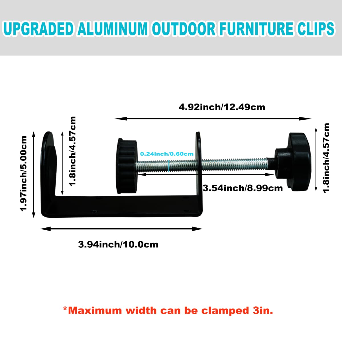 Adjustable Furniture Clips Sectional Patio Couches Connectors 3 inch Wicker Chair Fasteners Clamps 4 Sets