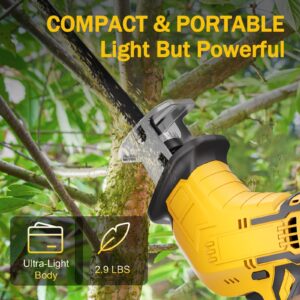 Cordless Reciprocating Saw Compatible With Dewalt 20V Max Battery, Electric Reciprocating Saw Variable Speed 0-3500 SPM, 4 Saw Blades,Power Reciprocating Saws for Wood/Metal/PVC Cutting