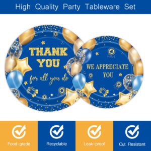 96 Pcs We Appreciate You Paper Plates 24 Guest Thank You Party Decorations Employee Staff Appreciation Teacher Doctor Appreciation Party Supplies