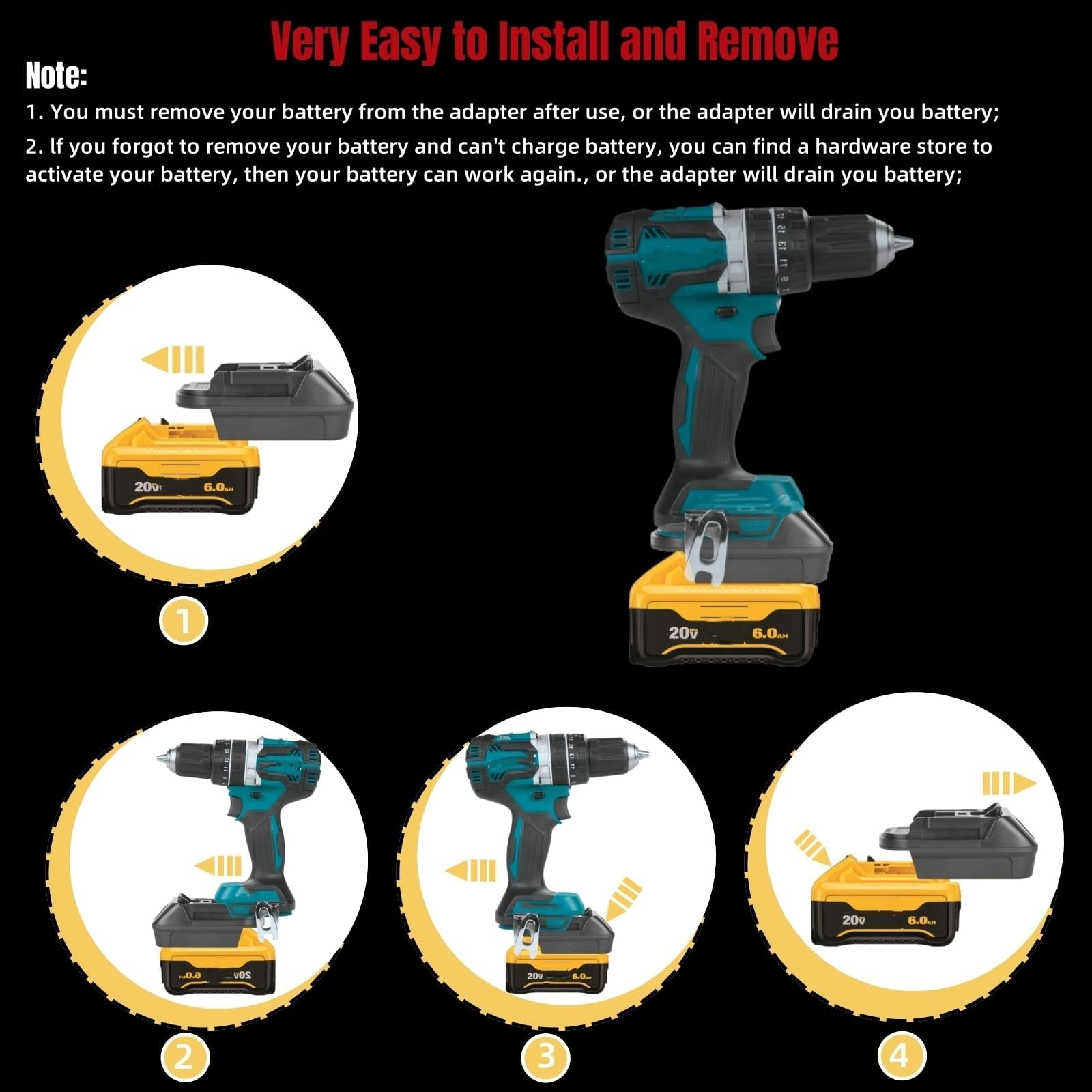 for Milwaukee Battery Adapter (for M18 Battery to for Makita 18V Tool)