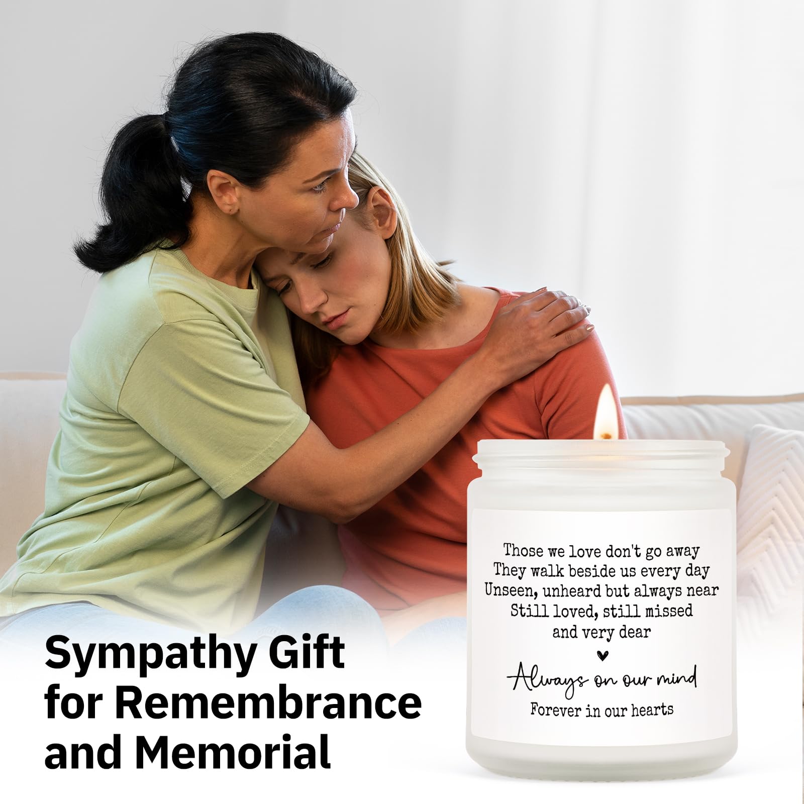 Shqiueos Sympathy Gifts for Loss of Loved One, Memorial Gifts Lavender Scented Candle 7Oz, Bereavement Gifts, Thinking of You, Grief Gifts, Funeral Comfort Condolence Remembrance Christmas Gifts