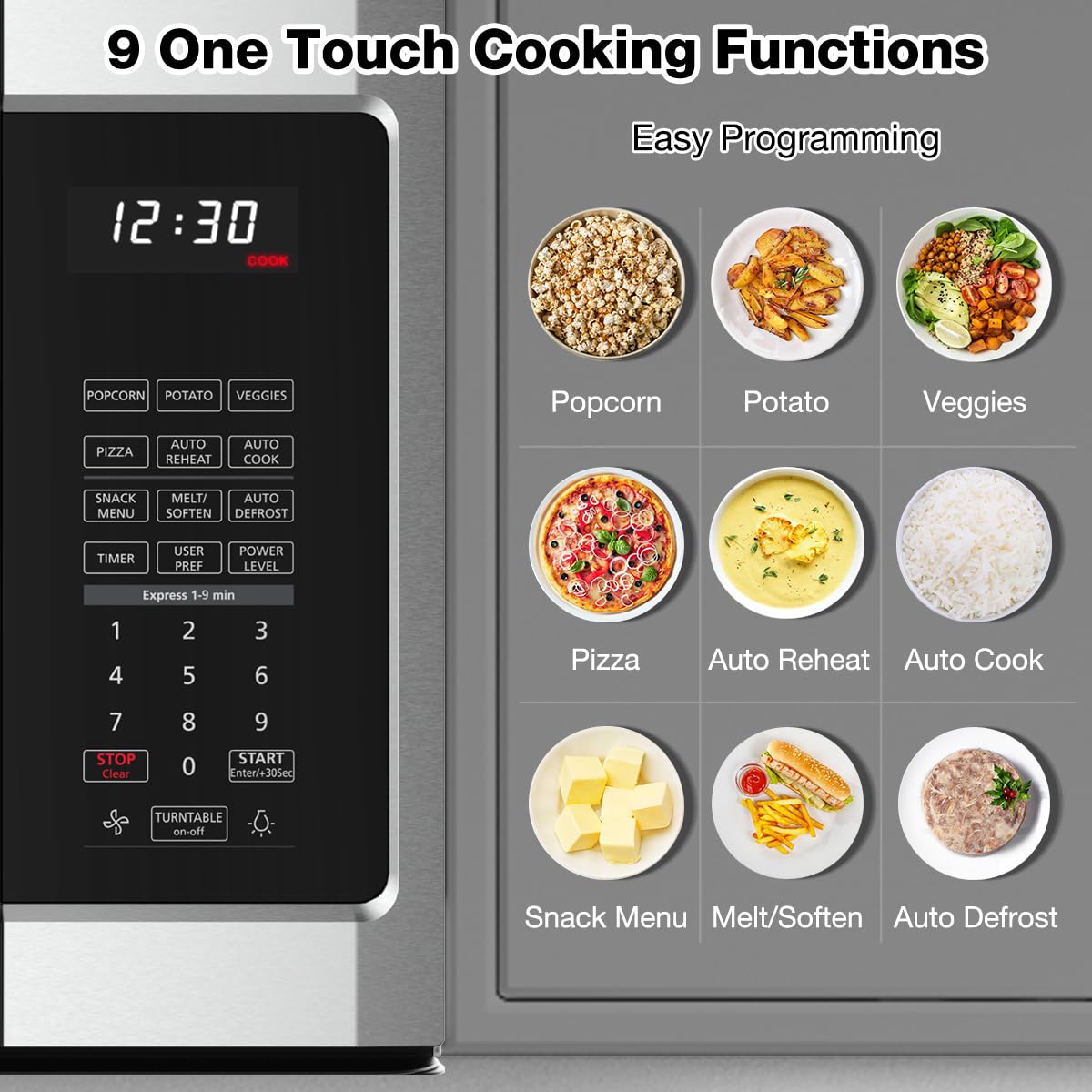 30" Over the Range Microwave Oven, thermomate 1.9 Cu. Ft. Capacity Microwave Over the Stove with One Touch, 1000 Cooking Watts, 400 CFM, 11 Power Levels, Sensor Cooking, LED Lighting, Stainless Steel