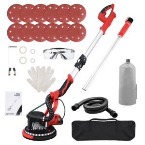 turbovolt drywall sander with vacuum dust collector,variable speed 800w electric sander,popcorn ceiling removal tool 800-1800rpm with foldable ceiling sander,extendable handle,led light,sanding discs