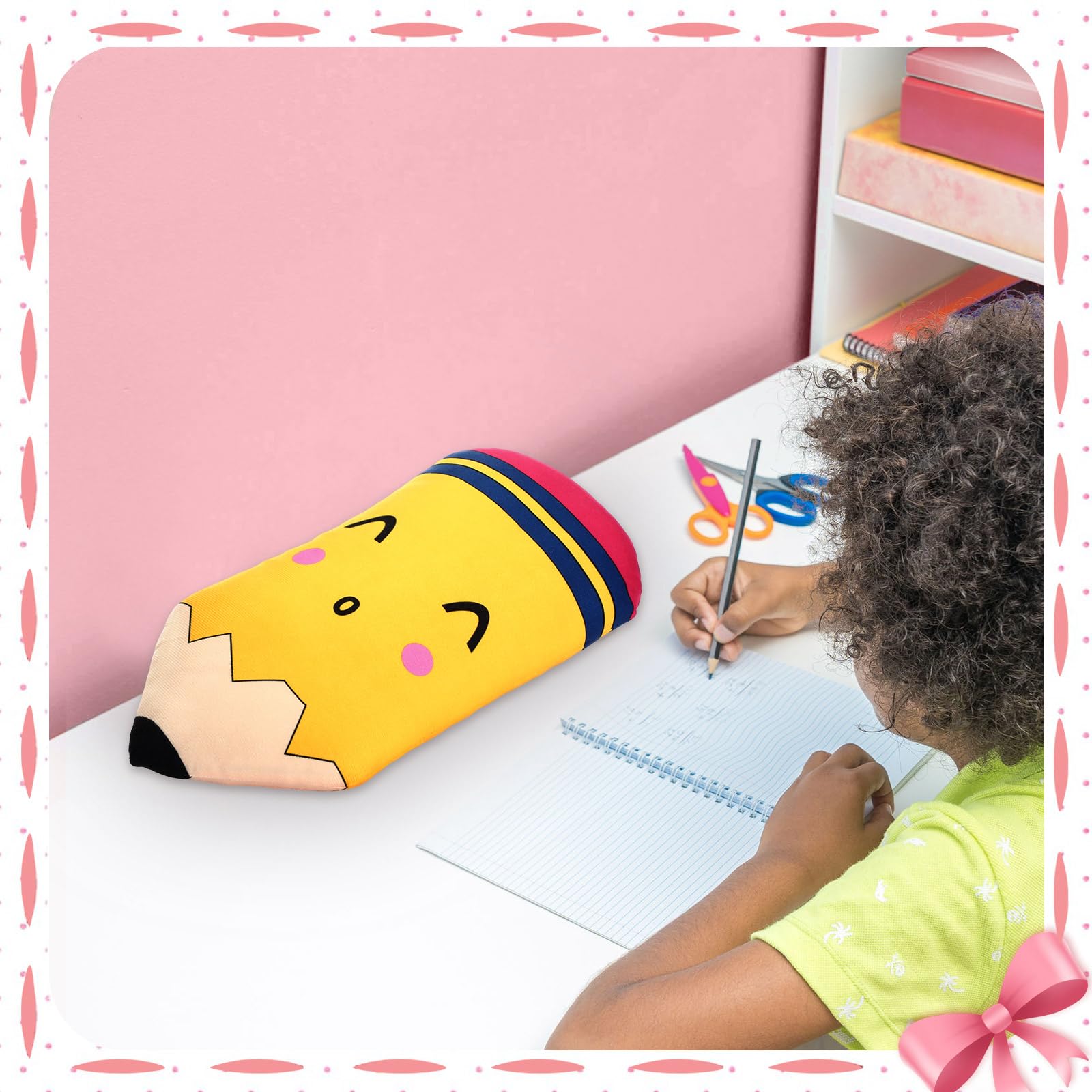 Wonderjune Cute Pencil Pillow Back to School Cushion Classroom Pillow Pencil Pillow for Classroom School Reading Room Birthday Party Decoration