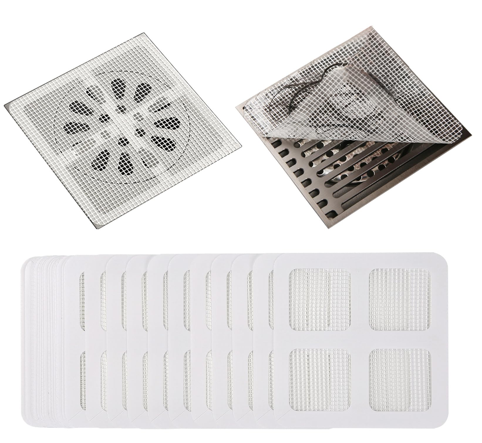 25Pcs Disposable Drain Stickers,Disposable Filter Patches, Disposable Hair Drain Stickers for Shower,Hair Drain Catcher,Drain Mesh Stickers for Bathroom Sink & Bathtub, Kitchen Drains & Strainers