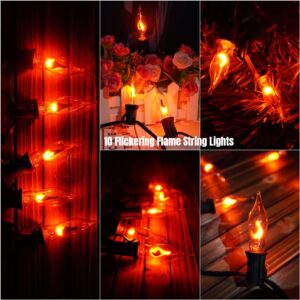 Supernoor Christmas Flickering Flame Light Bulbs,12 Pack C18 Flicker Flame Light Bulbs E12 Base 120 Volts 1 Watt for Electric Candle Lamps Window Candelabra Chandeliers Christmas Bulbs