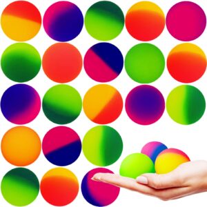 whkvnng 24 pcs 45mm bouncy balls for kids,jumbo super bouncy balls,large rubber high bouncing balls in bright assorted multi colors for boys girls birthday party favors carnival prizes