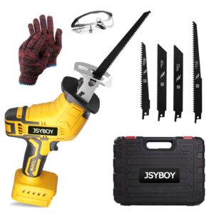 cordless reciprocating saw compatible with dewalt 20v max battery, electric reciprocating saw variable speed 0-3500 spm, 4 saw blades,power reciprocating saws for wood/metal/pvc cutting