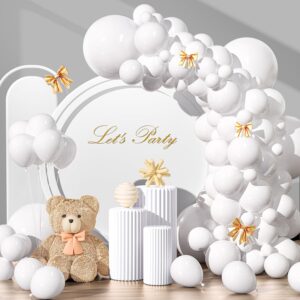 135pcs white balloons different sizes 18" 12" 10" 5" pearl white latex balloon garland arch kit for boys girls birthday baby shower wedding anniversary graduation party decorations (03-white)